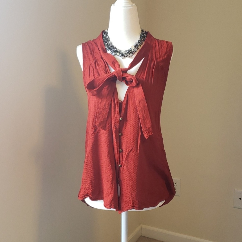 Daytrip Burnt Orange Sleeveless Top Blouse Sz L